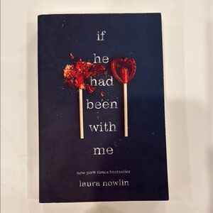 Decorative Book Accent with Red Lollipop Design